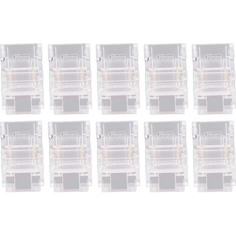 Connecteur LED 2Pin 8mm pour Bande COB - Lot de 10 Pièces sans Soudure (1/5)