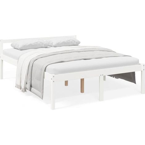 Maison Exclusive - Cama senior de matrimonio sin colchón blanco 1 (1/5)