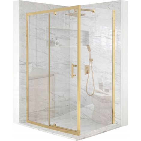 Duschkabine – 100 x 80 x 195 cm – Gold – 6 mm Sicherheitsglas – Hochglanzoberfläche (1/5)