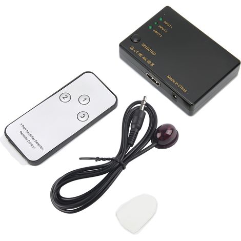 4K-HDMI-Switch mit 3 Eingängen und 1 Ausgang, inklusive Fernbedienung und HD-Videoauswahl (1/5)