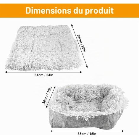 EXIN DECHEN Coussin pour Chat Panier Petit Chien 61x51cm Chaud pour Chats Lapin (1/4)