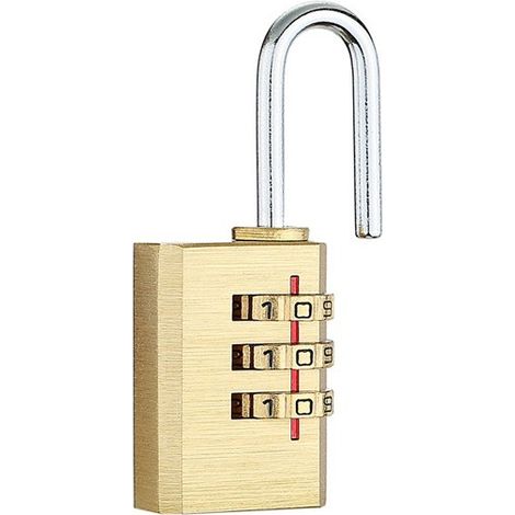 CADENAS À COMBINAISON 3 CHIFFRES LAITON - 21 MM