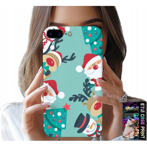 Custodia per iPhone (7 Plus) - Babbo Natale, renne, pupazzo di neve, motivi natalizi (1/5)