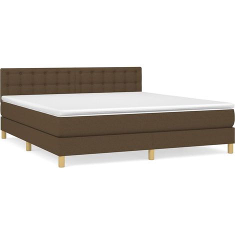 Maison Exclusive - Sommier à lattes de lit avec matelas Marron foncé 160x200 cm (1/5)