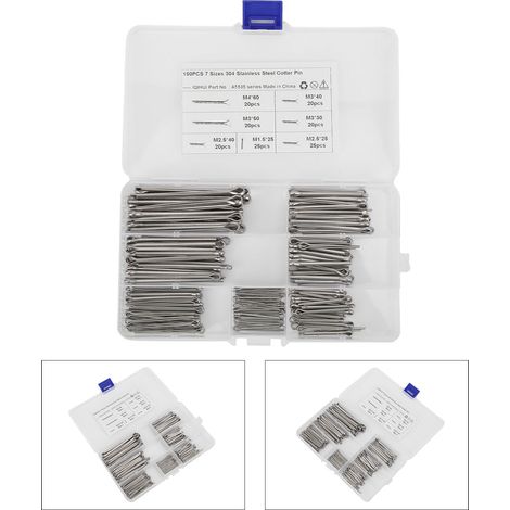 Packung mit 150 Edelstahl-Splinten, 7 verschiedene Größen, Kfz-Sicherheitsclips, universelles Zubehör (1/5)