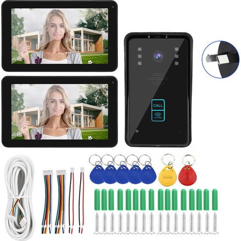 9en1 V2 Sonnette Filaire Wifi RFID Carte Application Système Entrée 2Voies 1080P Vision Nocturne IR-CUT 100-240V Prise AU (1/5)