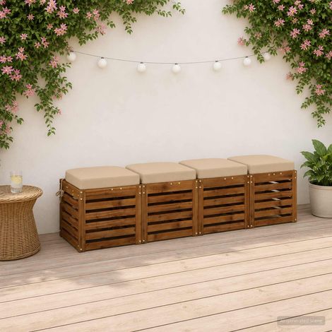 vidaXL Cojines de asiento de 4 piezas SOEST 4 pcs 100% Poliéster Crema (1/5)