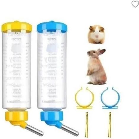 2 Biberon Lapin Biberon Cochon d'Inde Biberon Lapin Nain pour Cage Biberon Rongeur Abreuvoir Lapin Distributeur Eau Lapin 250ML