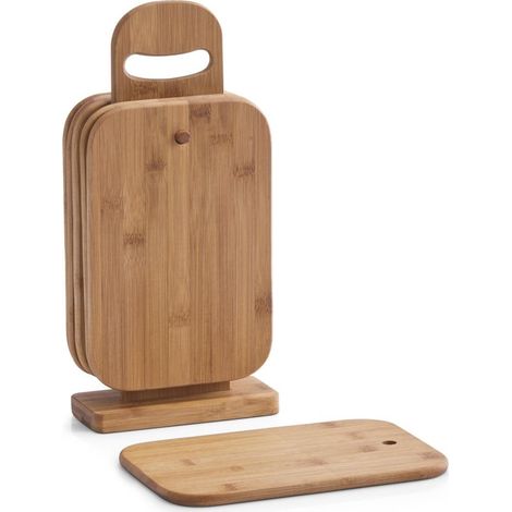 6 planches à découpe+support, bois de bambou, ZELLER