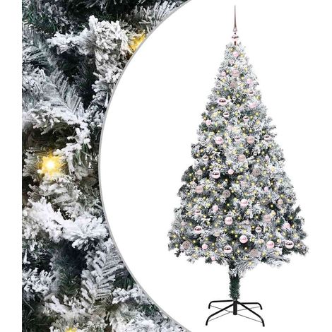 Sapin de Noël  Arbre de Noël artificiel Blanc 240 cm PVC, Acier et Plastique (1/5)
