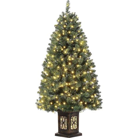 Sapin de Noël LED Lumineux 140cm -300 Lumières LED blanc chaud- à 8 Modes - 410 Branches (1/4)