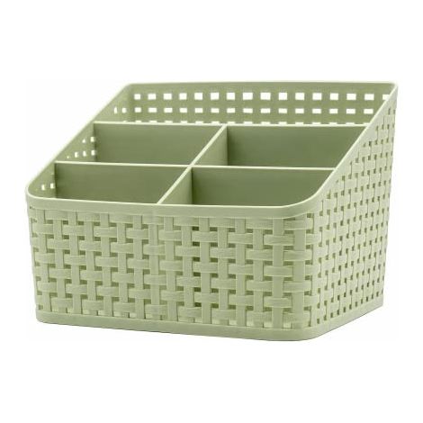 Panier de Rangement, Boîte de Rangement en Plastique, Boîte de Rangement pour Bureau, Chambre à Coucher, Comptoir, Cuisine-Vert (1/4)