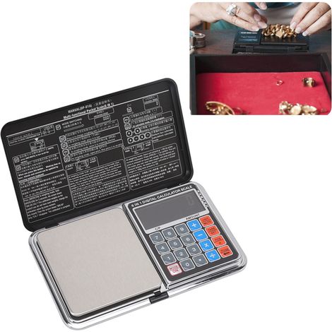 Mini balance électronique portable, balance de cuisine pour la pâtisserie, balance alimentaire et pharmaceutique, balance de précision pour bijoux (0,01/100 g), balance à thé. (1/5)