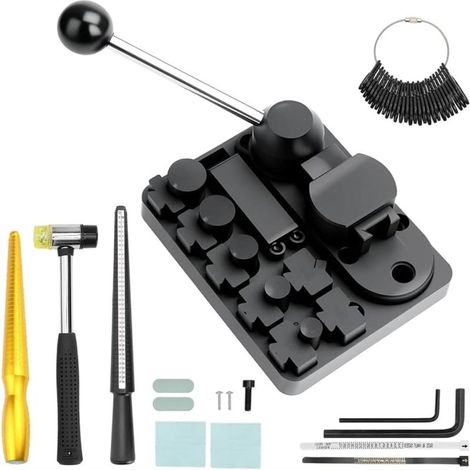Beyamis Kit d'outil de cintrage d'anneaux réglable avec matrices - Outil de cintrage de fil pour anneaux de cuillère, fabrication de bijoux souples en cuivre