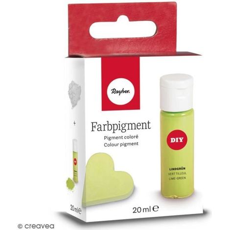 Pigment coloré pour béton - RAYHER - Vert tilleul - 20 ml - Poudre pour moulage - Créations personnalisées