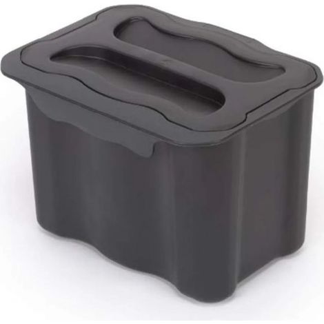 Emuca Recycle Recyclingbehälter zum Aufhängen an der Tür, 1x5 Liter, mit Deckel, Kunststoff anthrazitgrau (1/5)