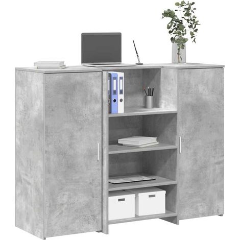 Mostrador de recepción gris hormigón 135x50x103,5 cm