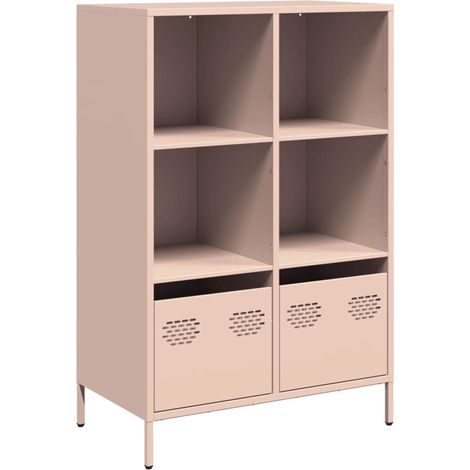 Maison La Vie - Buffet haut pour salon - Meuble de rangement rose 68x39x103,5 cm acier bu1530