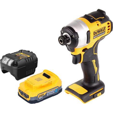 DeWalt DCF 809 E1 Clé à choc sans fil 18 V 190 Nm 1/4'' Brushless + 1x batterie Powerstack 1,7 Ah + chargeur (1/5)