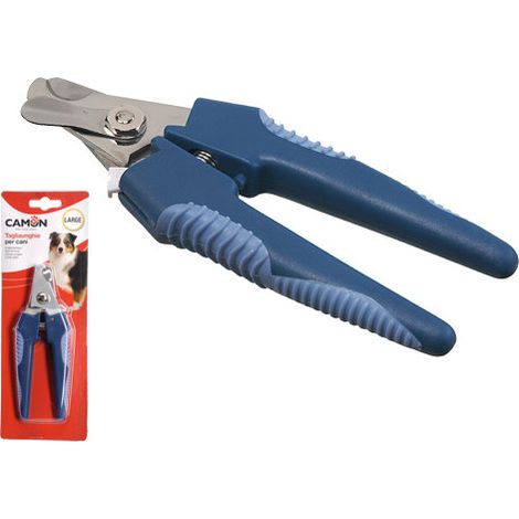 Cortauñas Camon para perros talla L – Cuchillas de acero inoxidable, barra de sujeción de uñas, mango ergonómico