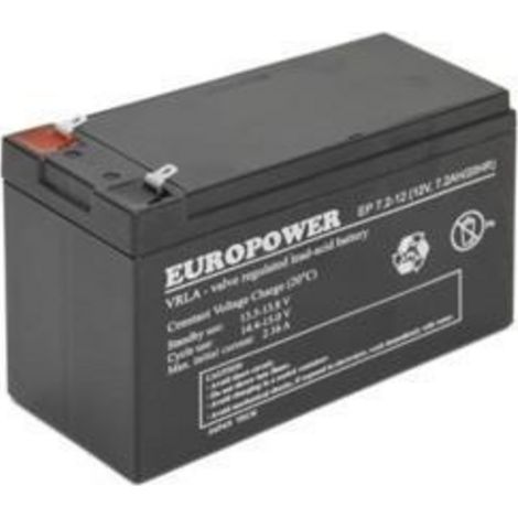 Batería 12V 7.2AH VRLA/EP7.2-12 T2 EUROPOWER EMU