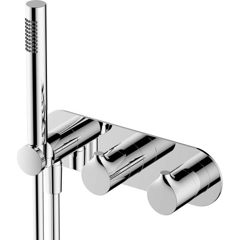 RAK Sorrento Chrome Horizontal Concealed Thermostatic Dual Control Shower Valve with Handset - RAKSOR3305C (1/2)