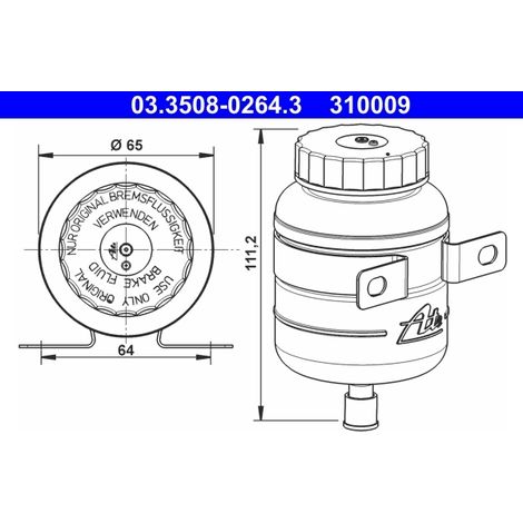 Vase d'expansion, liquide de frein ATE 03.3508-0264.3 MERCEDES-BENZ 418 646 M1