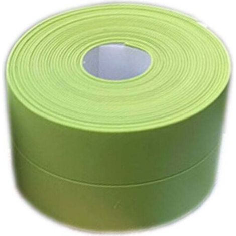 Pair (2 pièces Vert)Plinthe souple - Bande d'extrémité pour cuisine et salle de bain 38 mm 3,2 m, joint auto-adhésif, bande pliante flexible, joint d'étanchéité (1/4)
