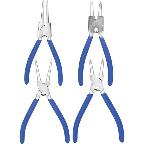 Juego de alicates para anillos de retención de 175 mm - Alicates profesionales - Diseño ergonómico - Juego de 4 piezas (1/3)