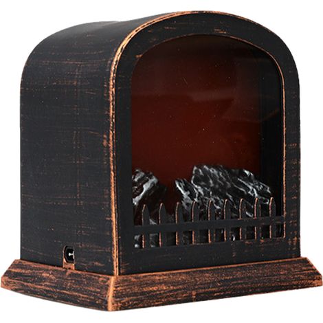 Lanterne Cheminée LED Avec Effet de Flammes Réaliste, Décoration Portable pour Chevet (1/2)