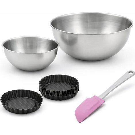 Set de 9 ustensiles de pâtisserie 6 moules à gâteaux 2 bols et 1 spatule Black mettallic Black mettallic Zenker Black mettallic (1/5)