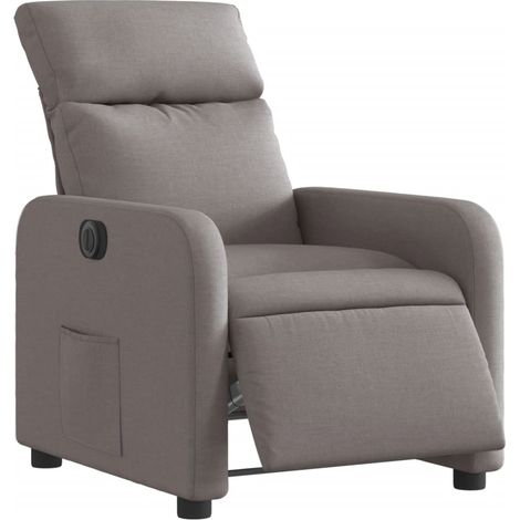 Sillón relax TV con función reclinable eléctrica muy cómodo en tela color topo DEC028575 (1/5)