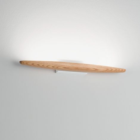 Applique Murale Ribot En Métal Et Bois Couleur Chêne, Led Intégrée 17 W, 1 400 Lm, 3 000 K, Design Moderne Et Élégant, Ip20, Intensité Variable (1/3)