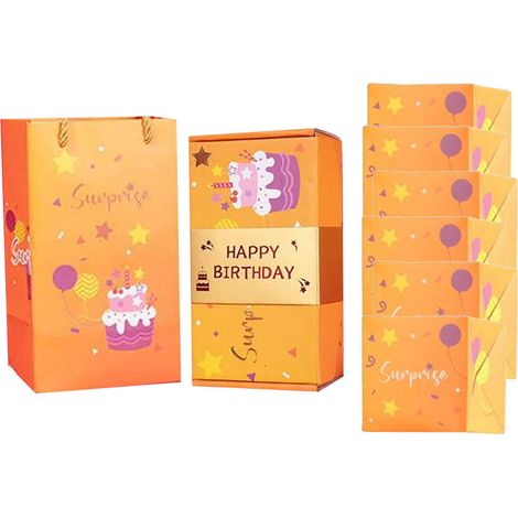 Geburtstagsüberraschungs-Geschenkbox-Explosionsset, 6 hüpfende Pop-Up-Boxen mit Geschenktüte, lustiges Auspackerlebnis für Partys, Geschenk zum Feiern (1/5)