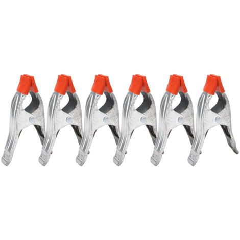 6 Pièces Pinces à Ressort en Métal de 6 Pouces Pince à Colle Métallique Pinces Avec Revêtement en Caoutchouc pour Bâche Camping Tarpaulin Travail Bois (1/5)