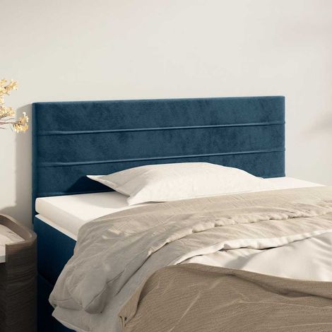 vidaXL Tête de lit Bleu foncé 100x5x78/88 cm Velours (1/5)