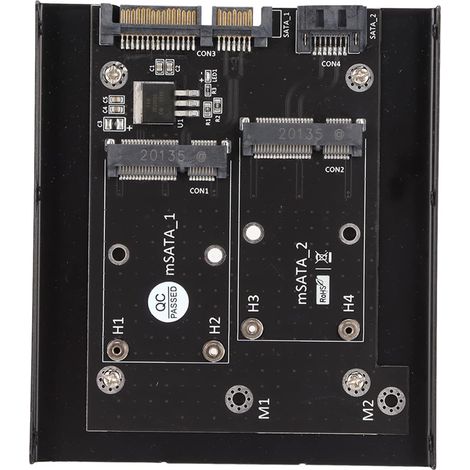 Adaptateur MSATA SSD vers SATA, Adaptateur de Convertisseur Dual MSATA SSD vers Dual SATA 3 Amélioré, Prise en Charge du SSD MSATA Pleine Taille (50,95 30 Mm), avec Support de Disque Dur de 3,5 Pouc (1/5)