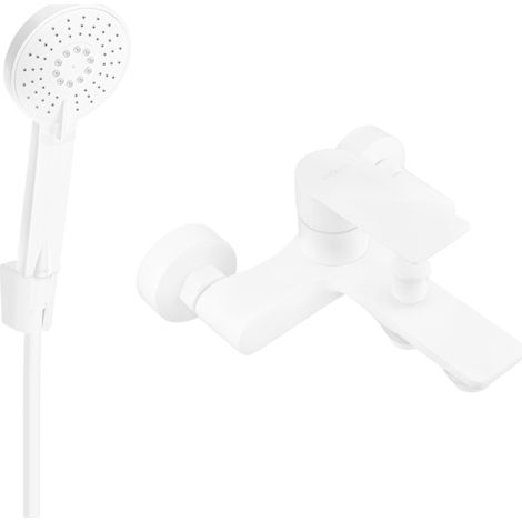 Mexen Royo R40 grifo de bañera con conjunto de ducha, blanco - 7223R40-20 (1/3)