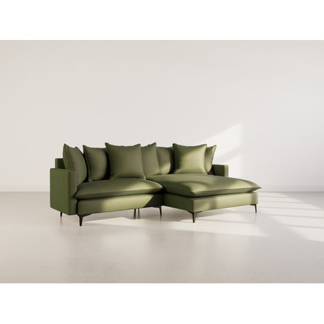 Madison - canapé d'angle réversible 4 places en tissu texturé - vert (1/5)