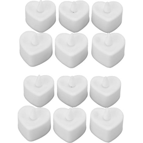 Bougies LED rechargeables décoratives en forme de cœur, éclairage d'ambiance pour la maison, sans fumée, à piles, lumière vacillante pour les événements spéciaux, blanc (1/4)
