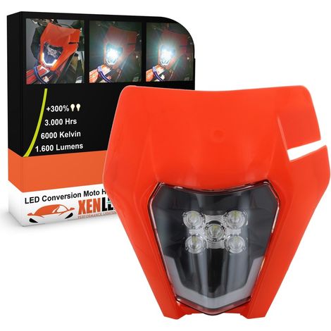 BLOC OPTIQUE LED MOTO Série CV02 Evolution 30W - KTM / HUSQVARNA / UNIVERSEL - ORANGE