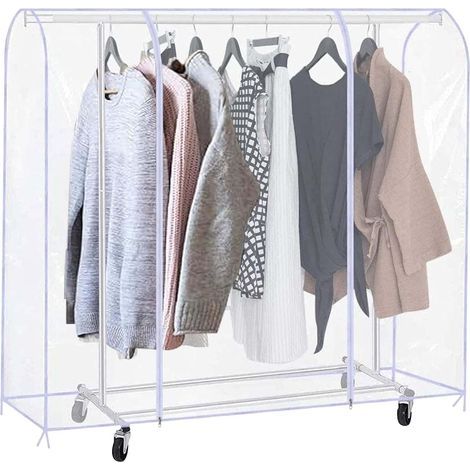 Schutzhülle für Kleiderständer, 180 cm lang, große transparente Schutzhülle mit Reißverschluss, wasserdicht, schützt Kleidung (1/5)