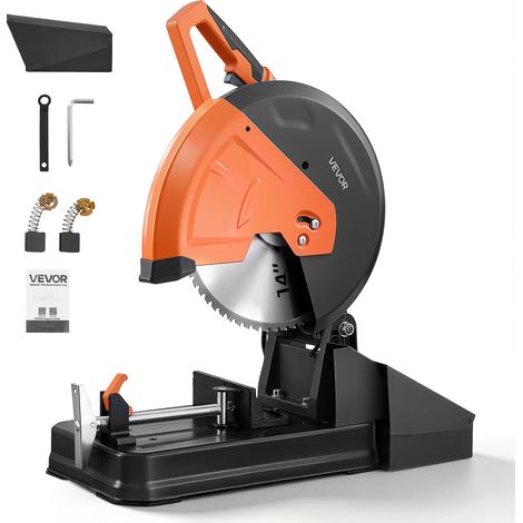 VEVOR Tronconneuse a Metaux Lame a Froid 355 mm, Scie a Tronconner 2800 W, Angle Reglable de -45° a 45°, Coupe a Sec, avec Carter de Lame Renforce et Bac de Recuperation des Copeaux, pour Chantier (1/5)