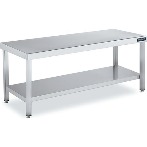 Table de Travail Centrale Inox avec 1 Étagère - Gamme 600 - Hauteur 600 - Distform