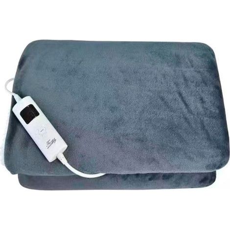 Manta Eléctrica 180x130cm 85w de Terciopelo Gris con Borreguito, 9 niveles y apagado automático (1/2)