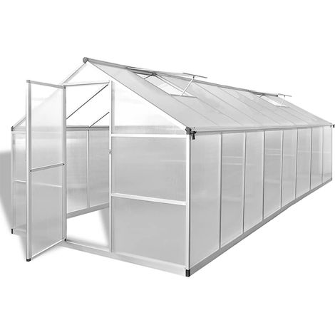 Gewächshaus Aluminium 481x250x195 cm 23,44 m³