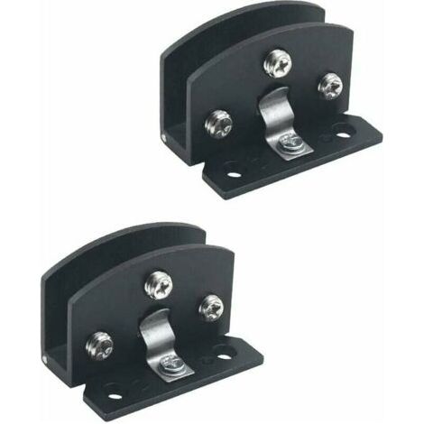 2pcs de charnières de porte en verre vitrine armoire à vin clip charnière de porte(adapté pour le verre de 5-8 mm d'épaisseur-Noir）， charnière de porte pièces de rechange -noir (1/5)