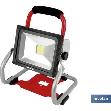 Projecteur LED portable 20 W 1800 lm 18 V avec batterie au lithium et 3 intensités lumineuses