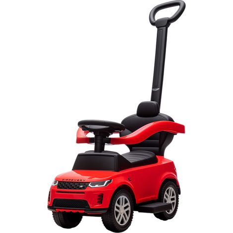 Véhicule à pédales 2 en 1 pour enfants de 18 à 36 mois, LAND ROVER DISCOVERY, avec rangement, poignée amovible et barrière de sécurité, rouge. (1/5)