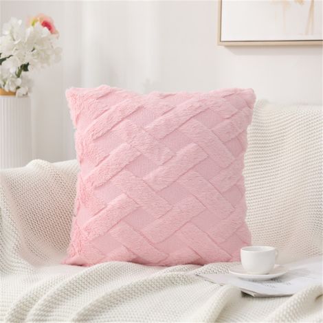 Housse De Coussin - Fourrure Synthétique Douce - Velours Réversible - Fermeture Éclair Cachée - Pour Canapé Lit Salon Chambre - 2 Pièces 45 x 45 cm (1/5)
